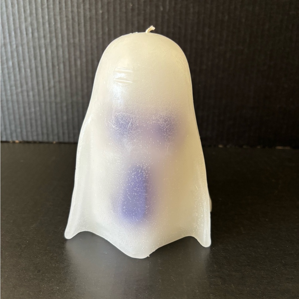 Pottery Barn Halloween Happy Spooky White Ghost Candle